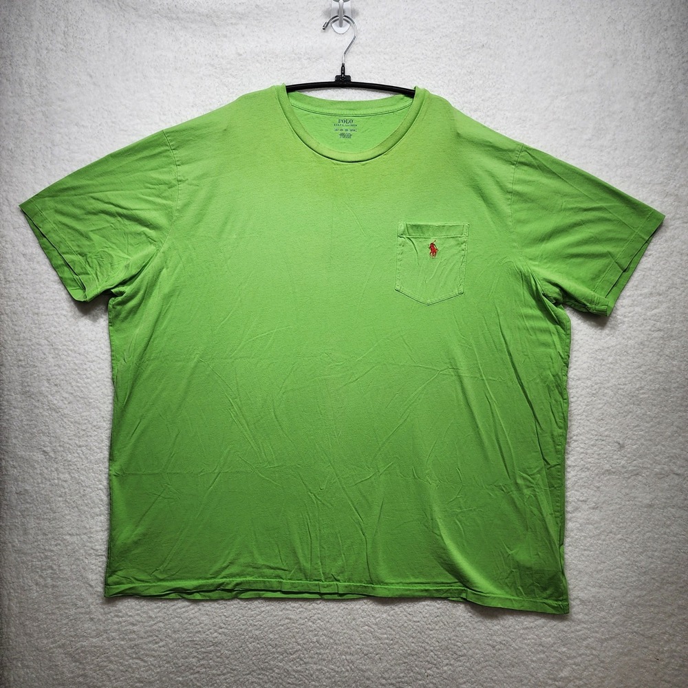 Polo Ralph Lauren Mens 4XLT Lime Green Pocket T-Shirt
